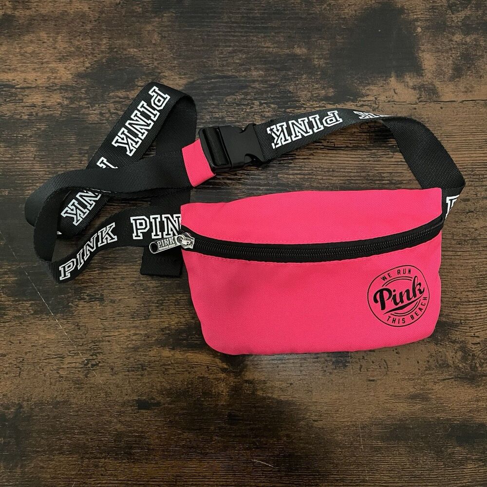 Victoria’s Secret PINK Fanny Pack Waist Belt Bag We Run This Beach NWOT